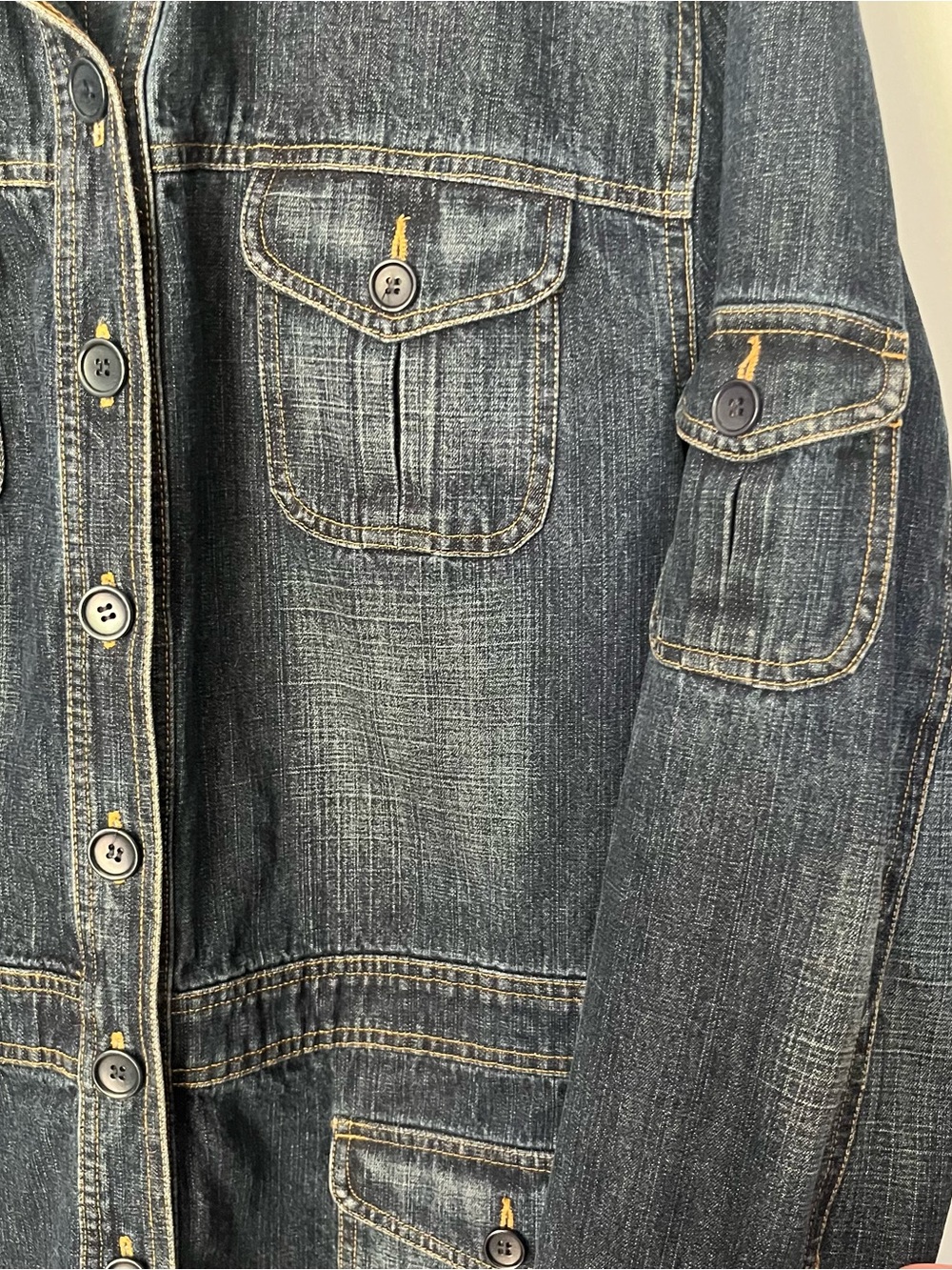 Denim Button-Front Jacket - Blue - Picture 4 of 10